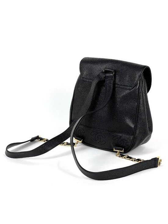 Chanel Triple CC Logo Backpack Caviar Leather Black main image 8